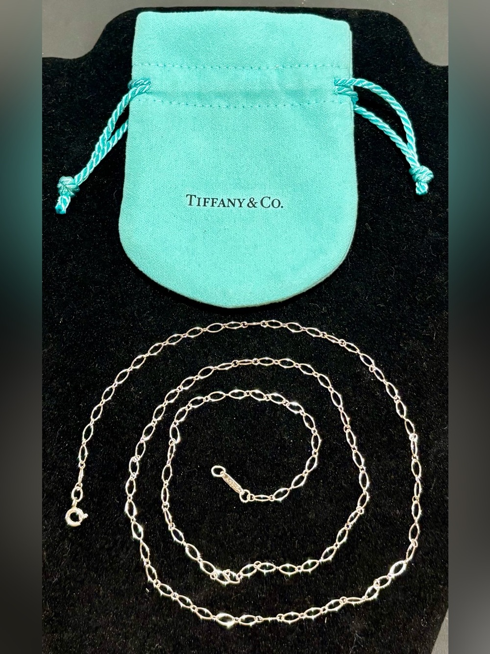 Tiffany & Co 24 “ Oval Link Chain Necklace with COA and Dust Bag.